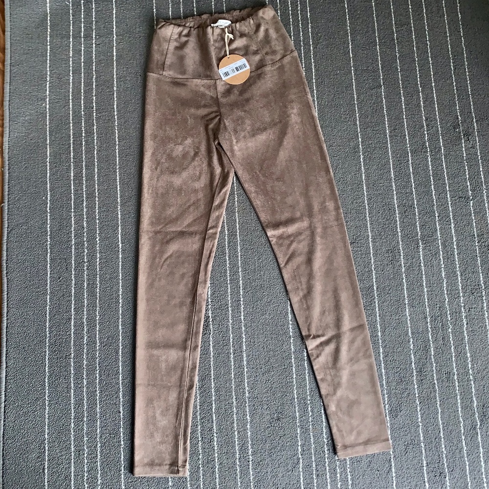 Honey Punch NEW! Vegan Suede High Waisted Leggings